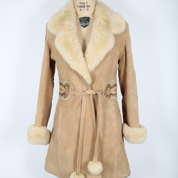 Penny Lane Coat, Sheepskin Coat, Embroidered Coat, Boho, Bohemian, Winter Coat - Picture 1 of 5